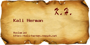 Kali Herman névjegykártya