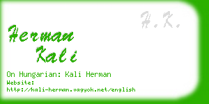 herman kali business card